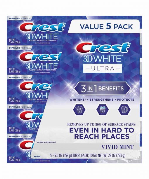 Kem đánh Răng Crest 3d White Ultra Whitening Vivid Mint