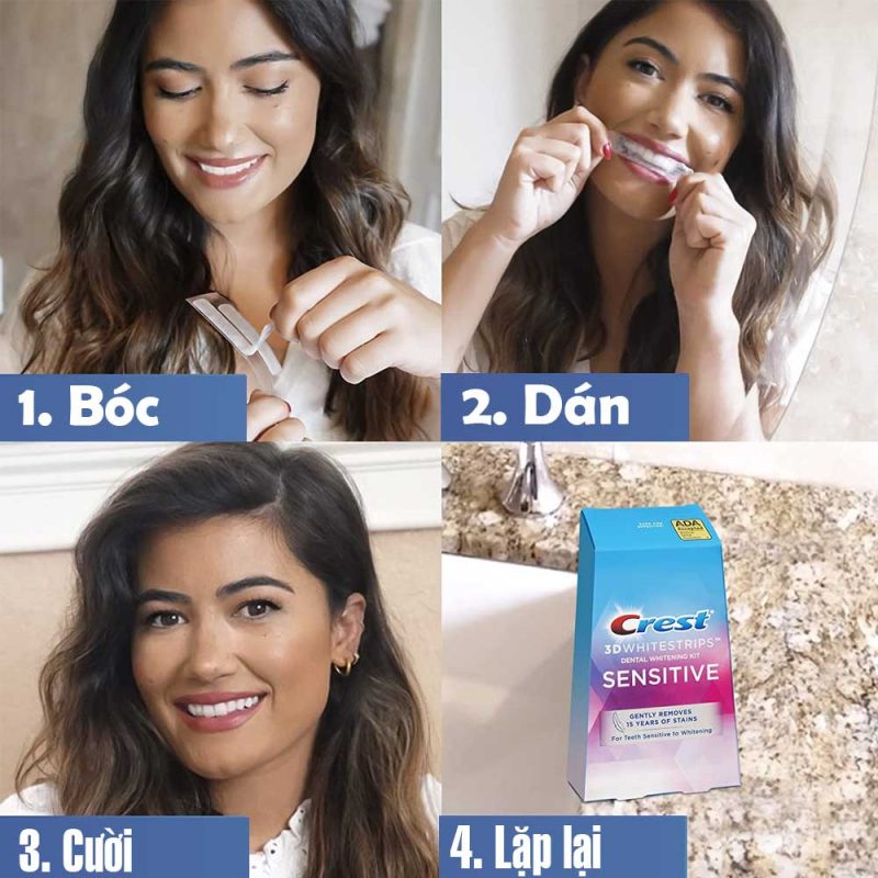 Hướng Dẫn Sử Dụng Miếng Dán Trắng Răng Crest 3d Whitestrips Sensitive