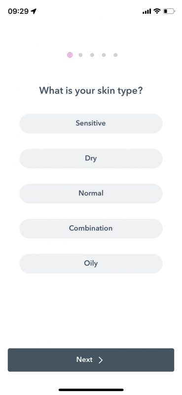 Mẫu Câu Hỏi Về Loại Da Của App Foreo
